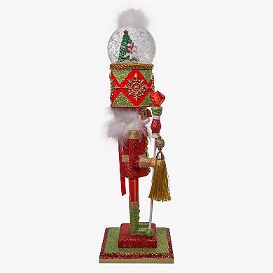 Kurt Adler 21 in Hollywood Nutcrackers Battery-Operated Light Up Animated Musical Snow Globe Hat Soldier Nutcracker