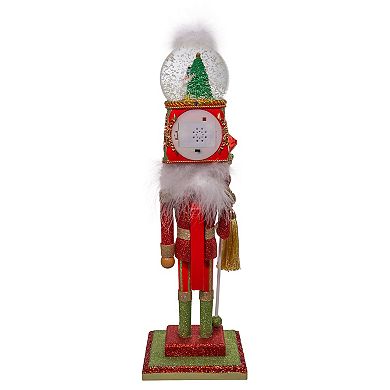 Kurt Adler 21 in Hollywood Nutcrackers Battery-Operated Light Up Animated Musical Snow Globe Hat Soldier Nutcracker