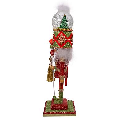 Kurt Adler 21 in Hollywood Nutcrackers Battery-Operated Light Up Animated Musical Snow Globe Hat Soldier Nutcracker