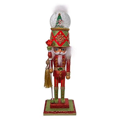 Kurt Adler 21 in Hollywood Nutcrackers Battery-Operated Light Up Animated Musical Snow Globe Hat Soldier Nutcracker