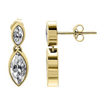 Aleure Precioso Marquise Cubic Zirconia Drop Post Earrings