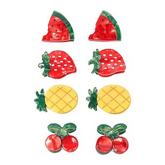 Emberly 8 pk Fruit Mini Hair Clip Set
