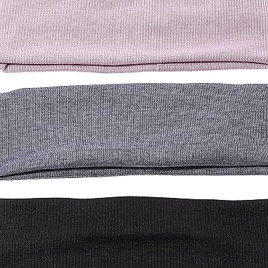 Emberly 3-pk. Grey, Mauve & Black Headwrap Set