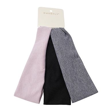 Emberly 3-pk. Grey, Mauve & Black Headwrap Set