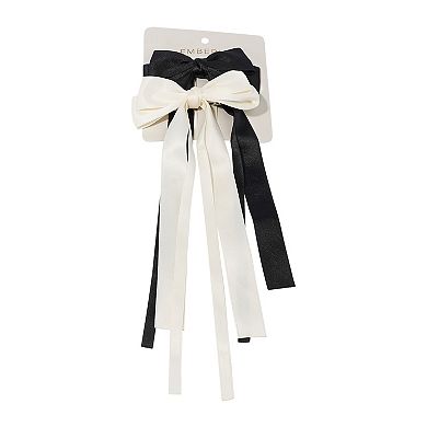 Emberly 2-pk. Black & White Bow Barrette Set