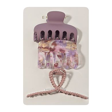 Emberly 3-pk. Purple & Pink Tone Claw Clip Set