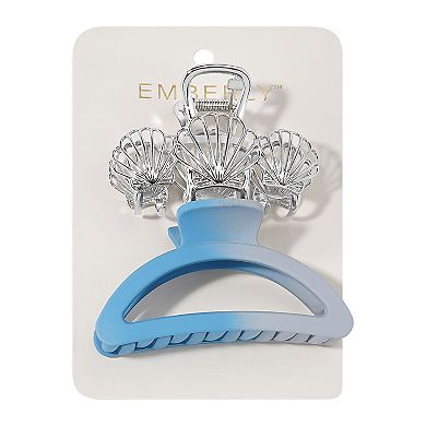 Emberly 2-pack Shells & Blue Semi-Circle Claw Clip Set