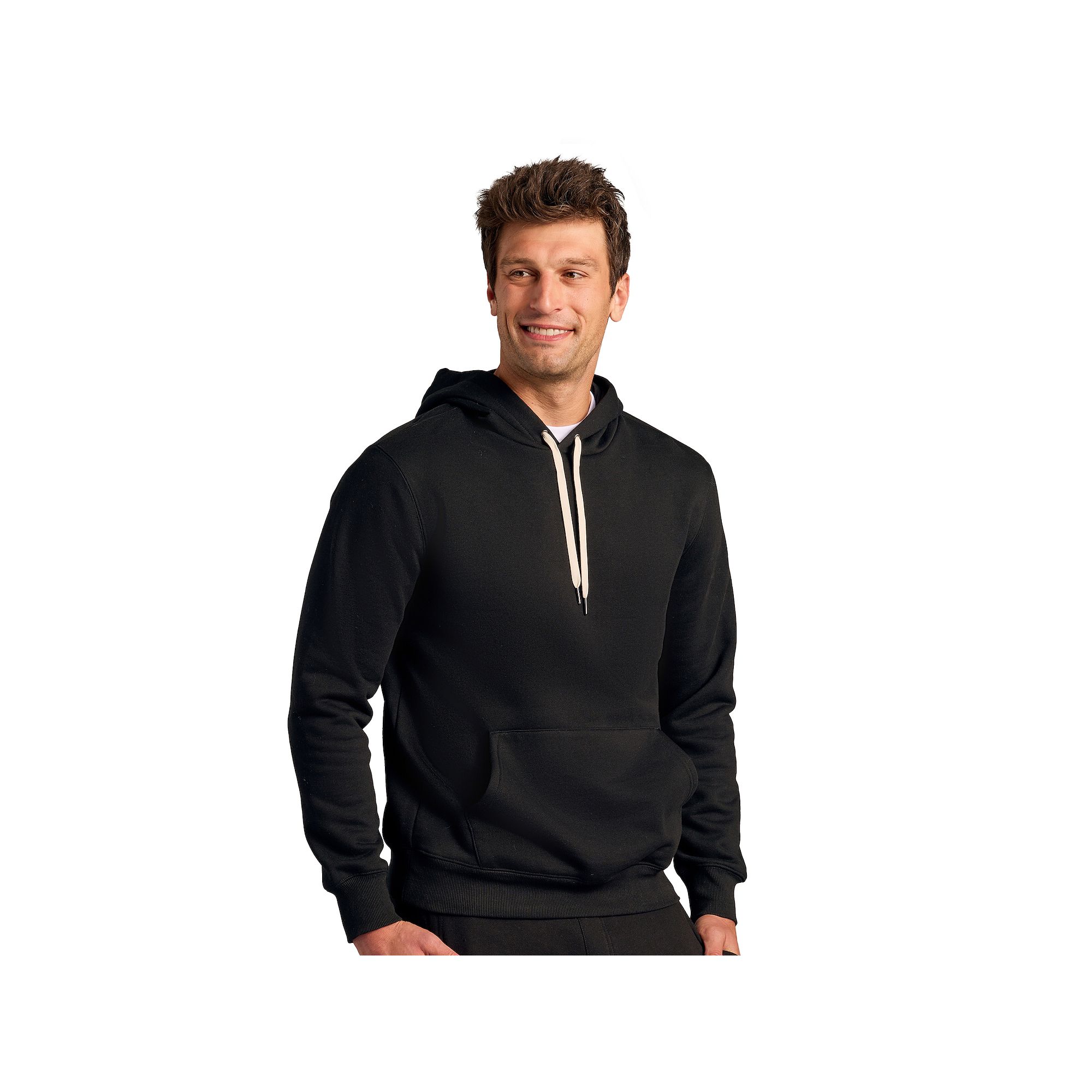Mens True Classic French Terry Pullover Drawstring Hoodie, Size: Small, Bl