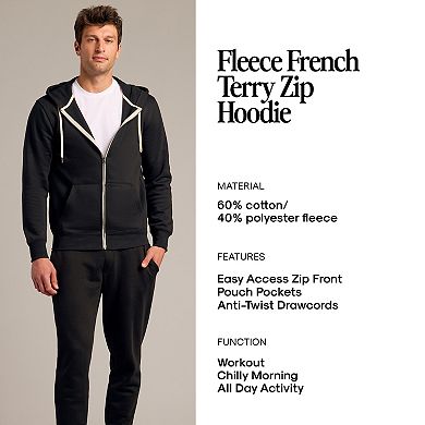 Men's True Classic French Terry Zip-Up Drawstring Hoodie