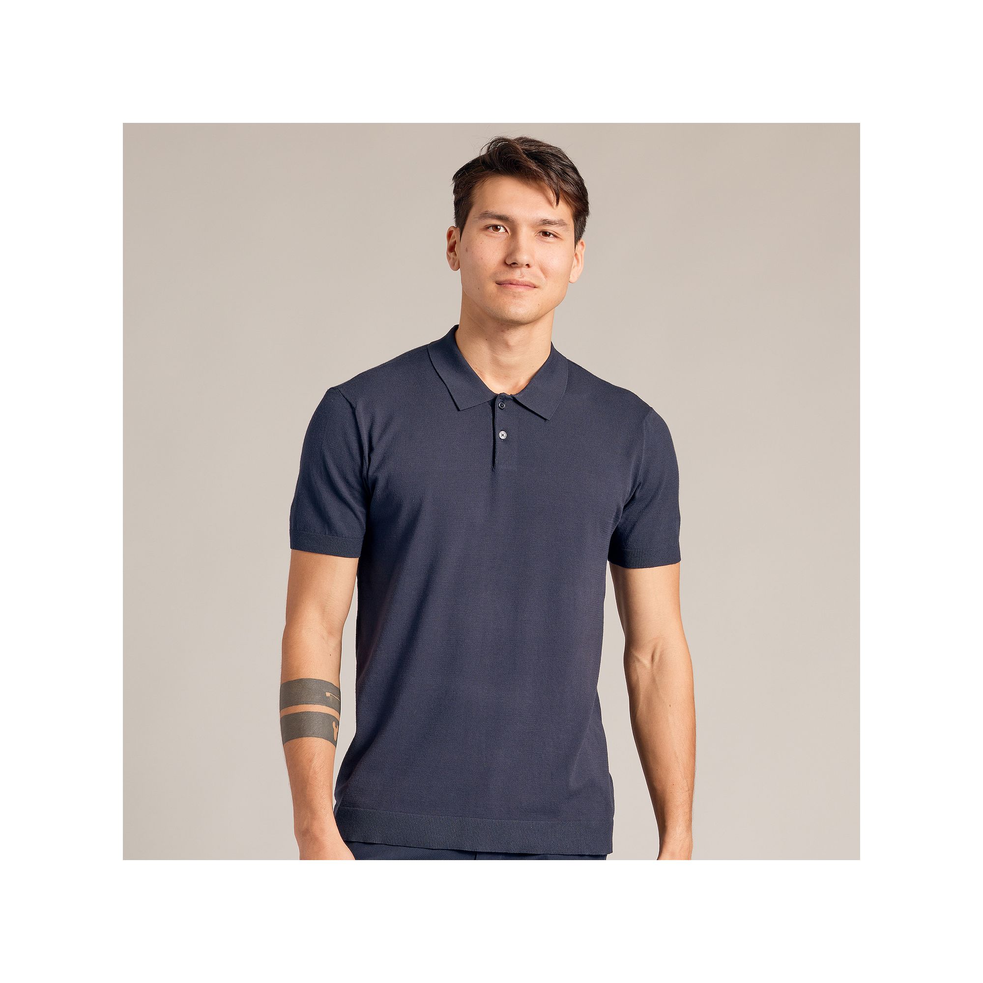 Mens True Classic Stretch Short Sleeve Sweater Polo, Size: Small, Blue