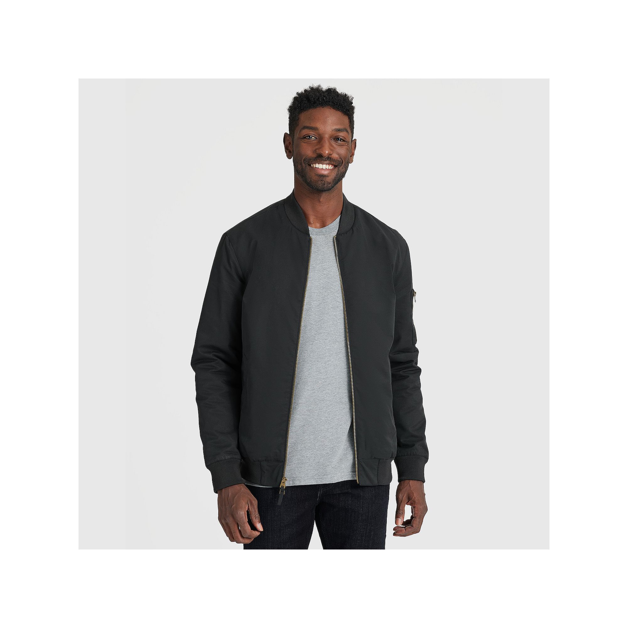 Mens True Classic Bomber Jacket, Size: Small, Black