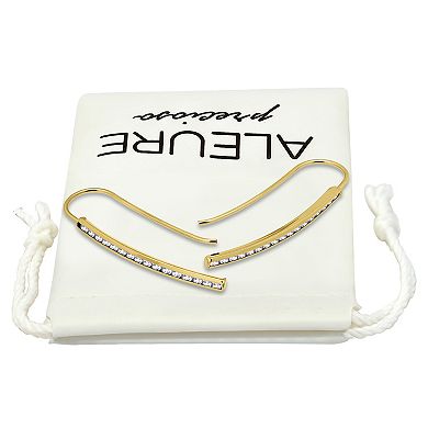 Aleure Precioso Linear Pave Bar Drop Earrings