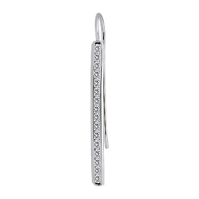 Aleure Precioso Linear Pave Bar Drop Earrings