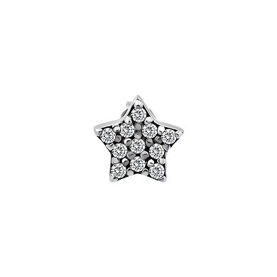 Aleure Precioso Sterling Silver Pave Cubic Zirconia Star Stud Earrings