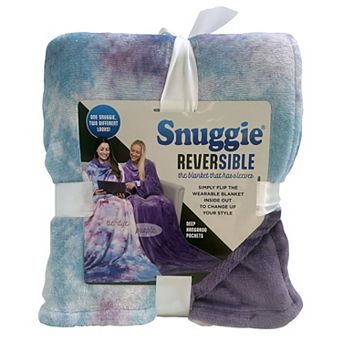 Snuggie Reversible Grey Plaid Wearable Blanket
