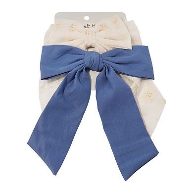 Emberly 2-Pack Blue & White Bow Barrette Set