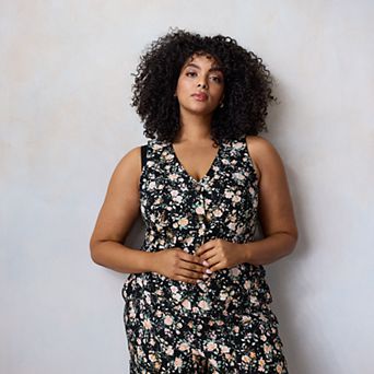 Plus Size LC Lauren Conrad V-Neck Vest