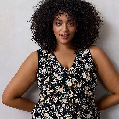 Plus Size LC Lauren Conrad V-Neck Vest