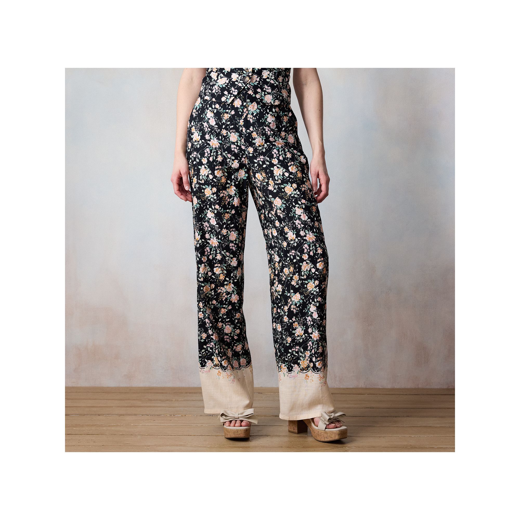 Womens LC Lauren Conrad Drapey Elastic Back Trouser Pants, Size: 2 Short, 
