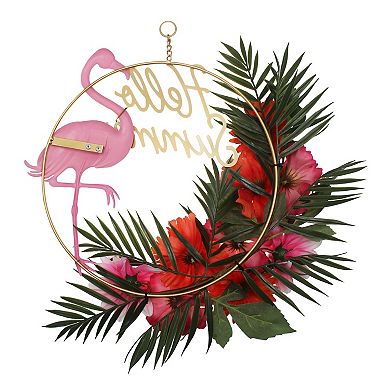 Celebrate Together™ Summer Flamingo Botanical Wreath