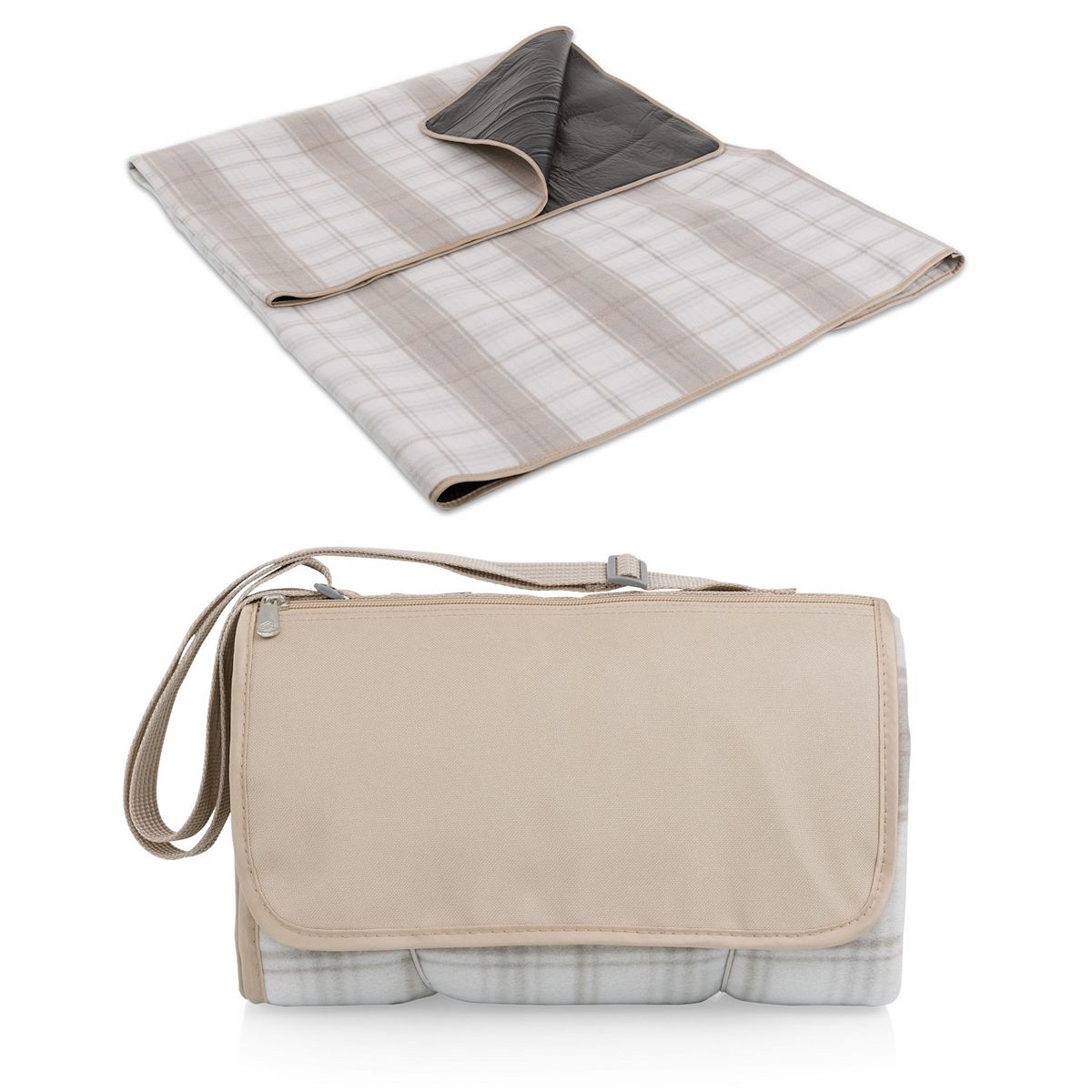 Oniva Outdoor Picnic Blanket Tote - Neutral Plaid