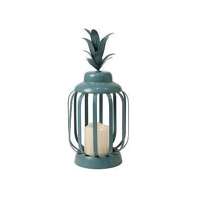 Celebrate Together™ Summer Teal Pineapple Metal Outdoor Lantern