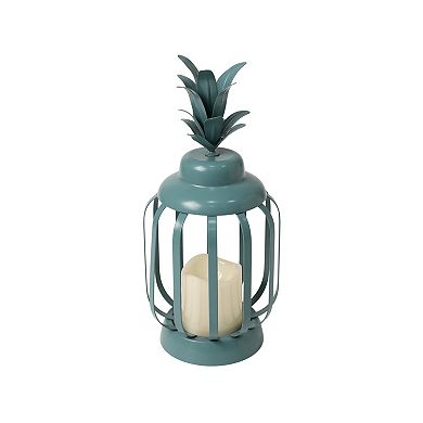 Celebrate Together™ Summer Teal Pineapple Metal Outdoor Lantern