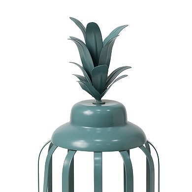 Celebrate Together™ Summer Teal Pineapple Metal Outdoor Lantern