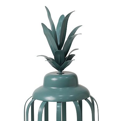 Celebrate Together™ Summer Teal Pineapple Metal Outdoor Lantern