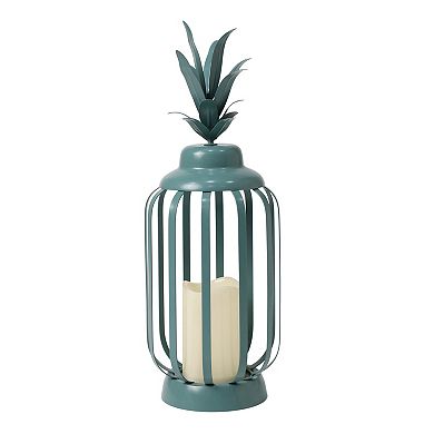 Celebrate Together™ Summer Teal Pineapple Metal Outdoor Lantern