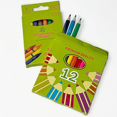 Montrose Colors Three Little Twigs: 8 Discovery Coloring Books, Crayons & Colored Pencils Bundle