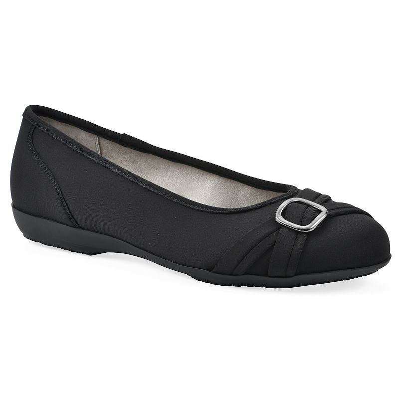 Cliffs by White Mountain Calming Women's Ballet Flats, Size: 6 Wide, Black Nylon
