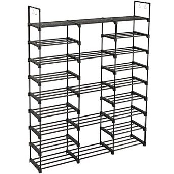 9 tier Shoe Rack Storage Organizer Shoe Shelf - Black