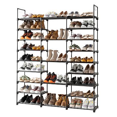 9 Tiers Shoe Rack Storage Organizer Shoe Shelf - Black
