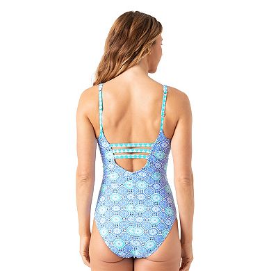 Women's Stella Parker Southern Charm Grommet Lace Up One-Piece Swimsuit