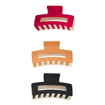 Emberly 3-Pack Two-Tone Rectangle Claw Clip Set