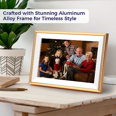 ELIME 10.1 inch WiFi Frameo Digital Picture Frame - Aluminum Frame - Unlimited Storage