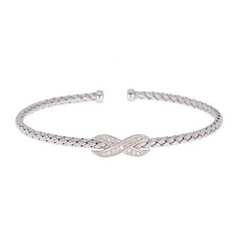 Meshmerise Sterling Silver 1/6 Carat T.W. Diamond Infinity Sign Bracelet