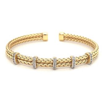 Meshmerise 18k Gold Vermeil Diamond Accent Bracelet