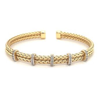 Meshmerise 18k Gold Vermeil Diamond Accent Bracelet