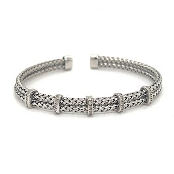 Meshmerise 18k Gold Vermeil Diamond Accent Bracelet