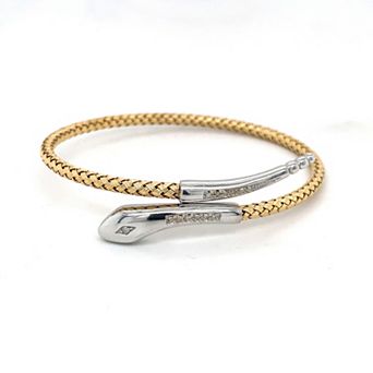 Meshmerise Two-Tone 1/8 Carat T.W. Diamond Rattlesnake Wrap Bracelet