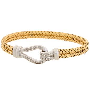 Meshmerise Sterling Silver 1/5 Carat T.W. Diamond Lasso Link Bracelet