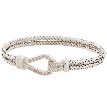 Meshmerise Sterling Silver 1/5 Carat T.W. Diamond Lasso Link Bracelet