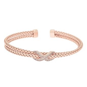 Meshmerise Sterling Silver 1/5 Carat T.W. Diamond Infinity Symbol Cuff Bracelet