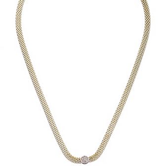 Meshmerise Sterling Silver & 18k Gold Vermeil Mesh Necklace with Diamond Accents