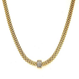 Meshmerise 18k Gold Vermeil Mesh Diamond Accent Necklace