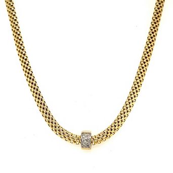 Meshmerise 18k Gold Vermeil Mesh Diamond Accent Necklace