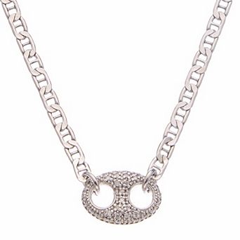 Meshmerise Sterling Silver & 18k Gold Vermeil 1/6 Carat T.W. Diamond Mariner Link Necklace