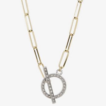 Meshmerise 18k Gold Vermeil Diamond Accent Toggle Necklace